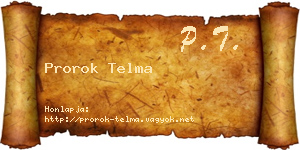 Prorok Telma névjegykártya